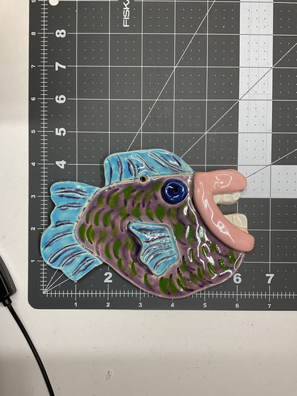 Ceramic Arts Handmade Clay Crafts Glazed Fish 6.5-inch by 4.5-inch made by WATCH 4786