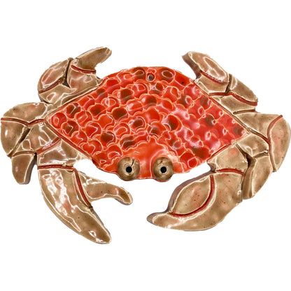 Ceramic Arts Handmade Clay Crafts Glazed Crab 6.5-inch by 4.5-inch made by Whitney Davis and Eric Stacy 4114