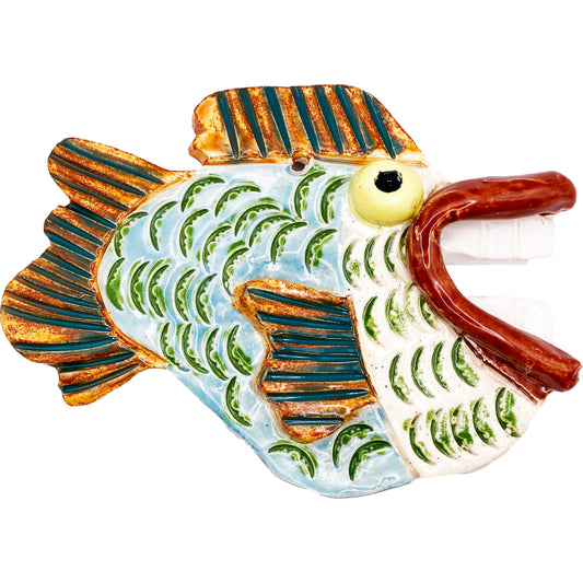 Ceramic Arts Handmade Clay Crafts Glazed Fish 6.5-inch by 5-inch made by Eric Stacy 4046