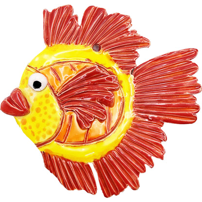 Ceramic Arts Handmade Clay Crafts Glazed Fish 6.5-inch by 6-inch made by Lisa Uptain and Anonymous 4718