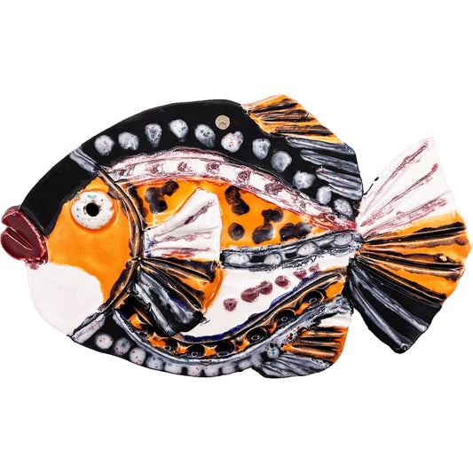 Ceramic Arts Handmade Clay Crafts Glazed Fish 6.5-inch by 6.5-inch made by Lisa Uptain and Anonymous 4716