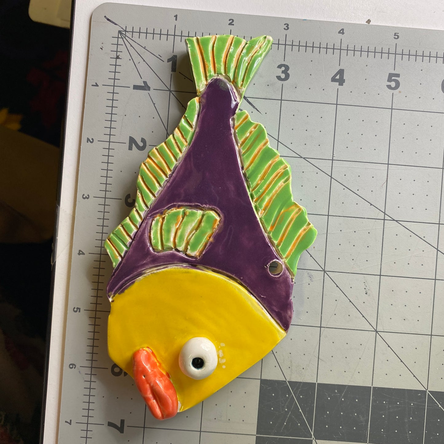 Ceramic Arts Handmade Clay Crafts Glazed Fish 7-inch by 4-inch made by Anonymous 4018