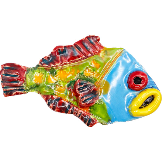 Ceramic Arts Handmade Clay Crafts Glazed Fish 7-inch by 4-inch made by Ben Levine