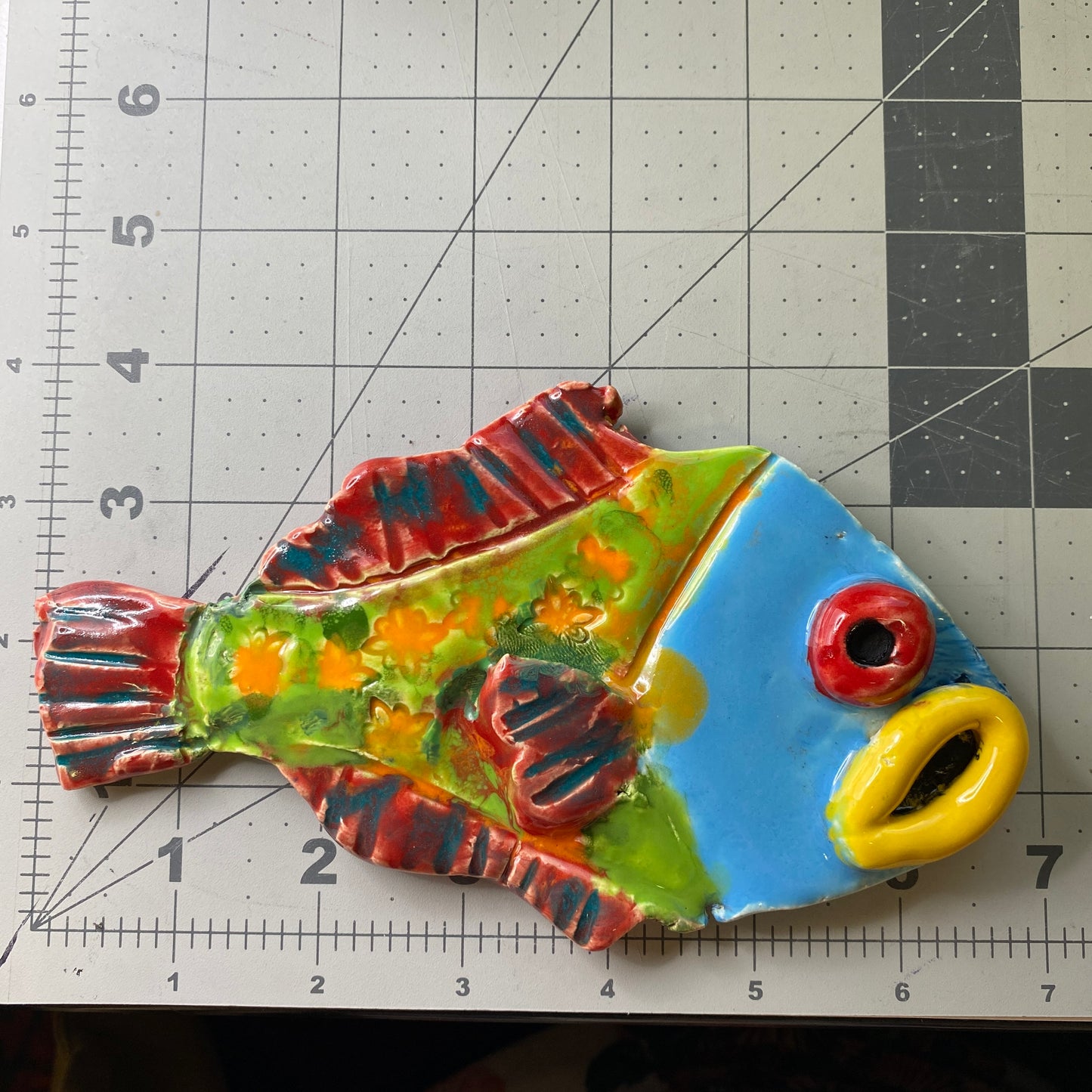 Ceramic Arts Handmade Clay Crafts Glazed Fish 7-inch by 4-inch made by Ben Levine