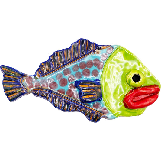 Ceramic Arts Handmade Clay Crafts Glazed Fish 7-inch by 4-inch made by Eric Stacy and Ashley Dorsett 4035