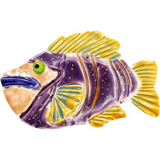 Ceramic Arts Handmade Clay Crafts Glazed Fish 7-inch by 4-inch made by Lisa Uptain 4012