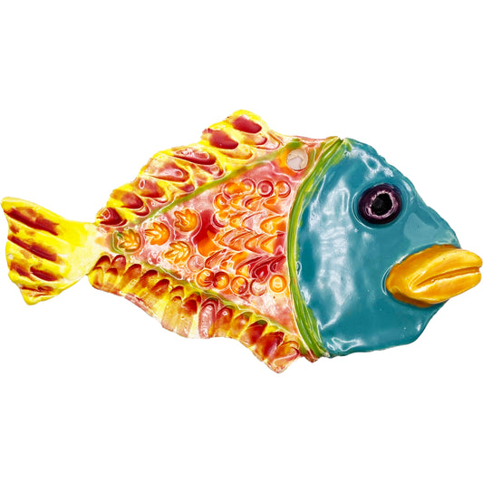 Ceramic Arts Handmade Clay Crafts Glazed Fish 7-inch by 4-inch made by Morgan Fox and Ben Levine 4019