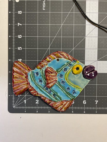 Ceramic Arts Handmade Clay Crafts Glazed Fish 7-inch by 5-inch made by Andy Crowe and Ashley Dorsett 4745