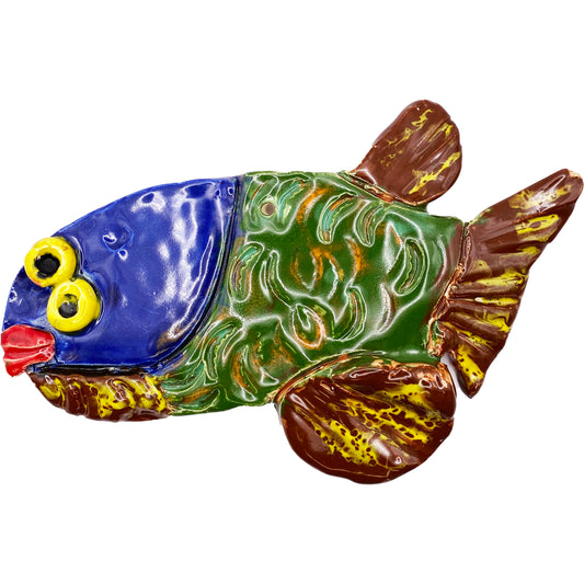 Ceramic Arts Handmade Clay Crafts Glazed Fish 7-inch by 5-inch made by Ben Levine 4027