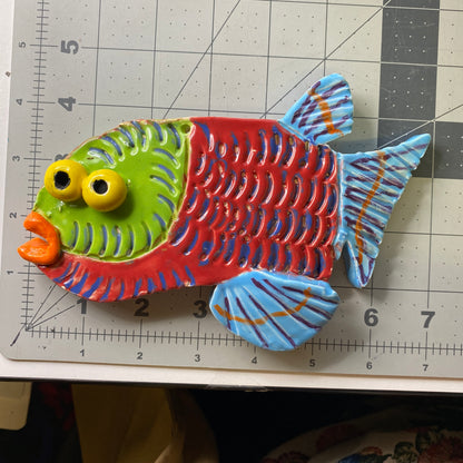Ceramic Arts Handmade Clay Crafts Glazed Fish 7-inch by 5-inch made by Kourtney Alcantara 4011