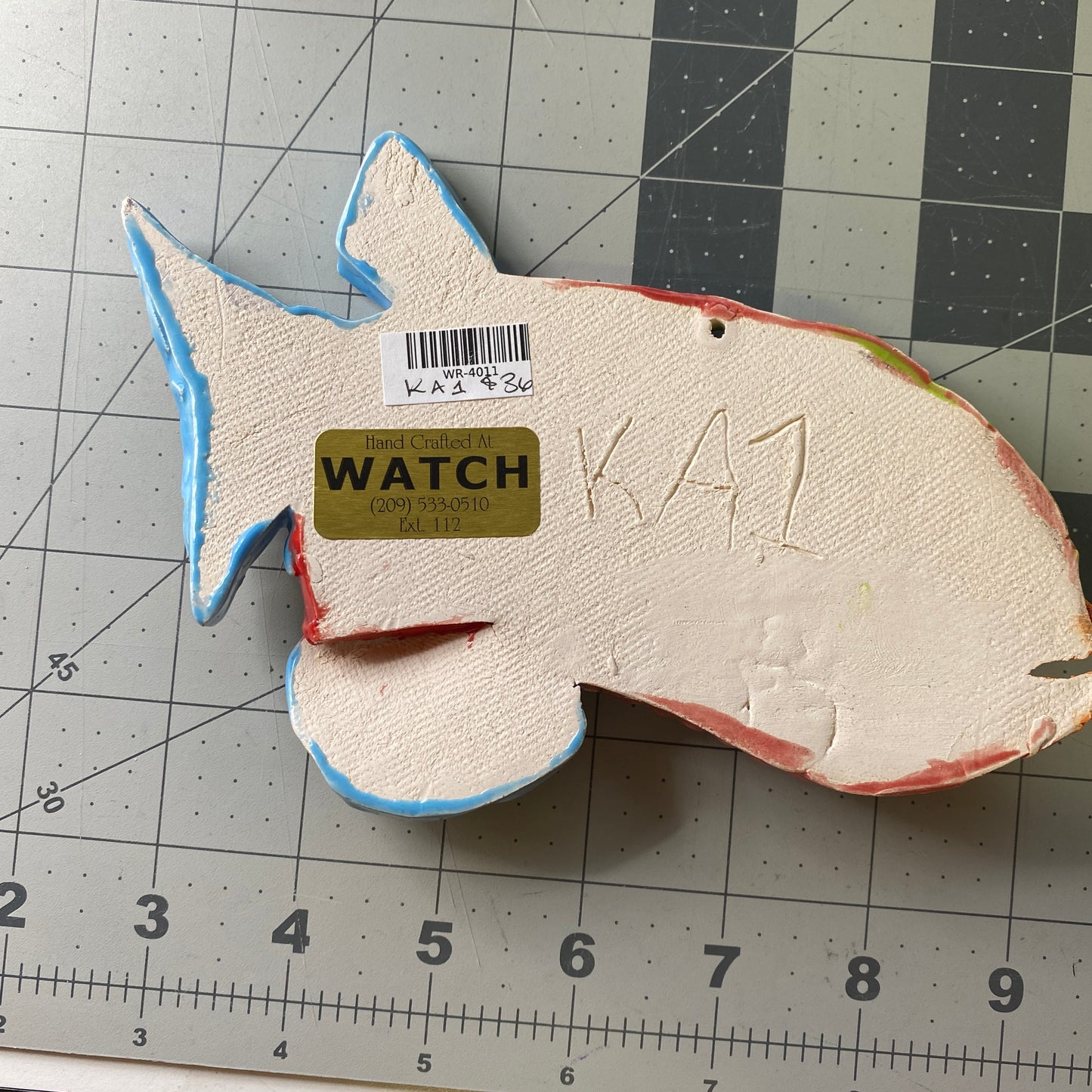 Ceramic Arts Handmade Clay Crafts Glazed Fish 7-inch by 5-inch made by Kourtney Alcantara 4011