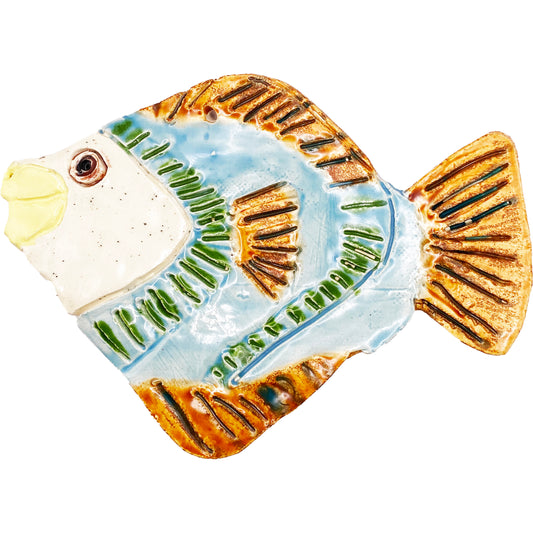 Ceramic Arts Handmade Clay Crafts Glazed Fish 7-inch by 5-inch made by Sinclair Darr 4068