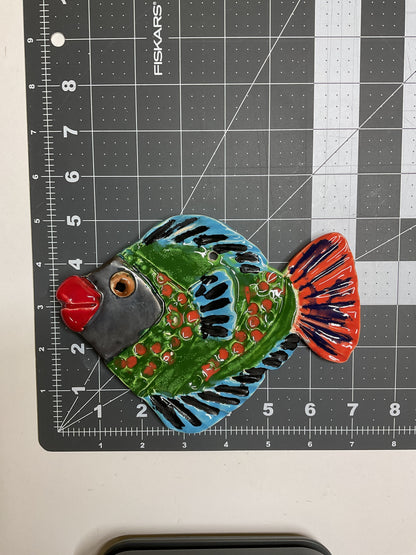 WATCH Resources Art Guild - Ceramic Arts Handmade Clay Crafts Glazed Fish 7-inch by 5-inch made by WATCH 4839
