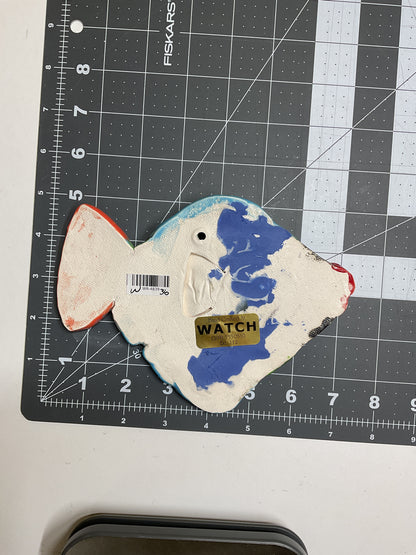 WATCH Resources Art Guild - Ceramic Arts Handmade Clay Crafts Glazed Fish 7-inch by 5-inch made by WATCH 4839