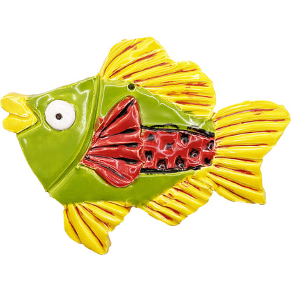 Ceramic Arts Handmade Clay Crafts Glazed Fish 7-inch by 5.5-inch made by Lisa Uptain and SM 4773