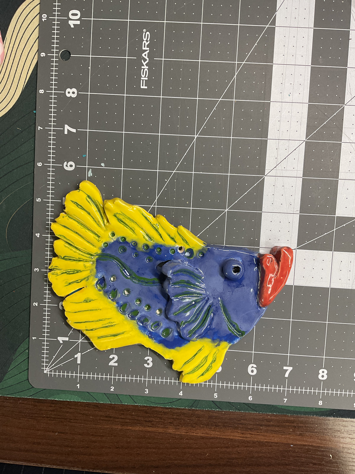 Ceramic Arts Handmade Clay Crafts Glazed Fish 7-inch by 5.5-inch made by Whitney Davis 4820