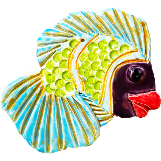 WATCH Resources Art Guild - Ceramic Arts Handmade Clay Crafts Glazed Fish 7-inch by 6-inch made by Daniella Messamore 4503