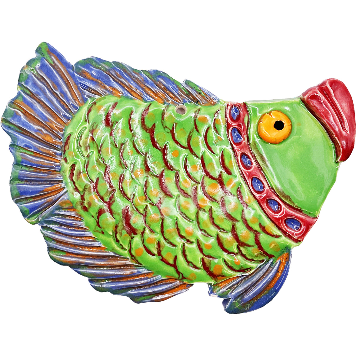 Ceramic Arts Handmade Clay Crafts Glazed Fish 7-inch by 6-inch made by Lisa Uptain 4821