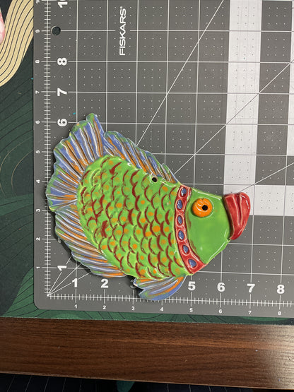 Ceramic Arts Handmade Clay Crafts Glazed Fish 7-inch by 6-inch made by Lisa Uptain 4821