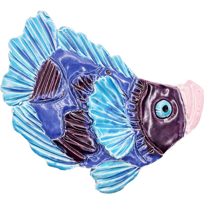 Ceramic Arts Handmade Clay Crafts Glazed Fish 7-inch by 6.5-inch made by Lisa Uptain and WATCH 4746