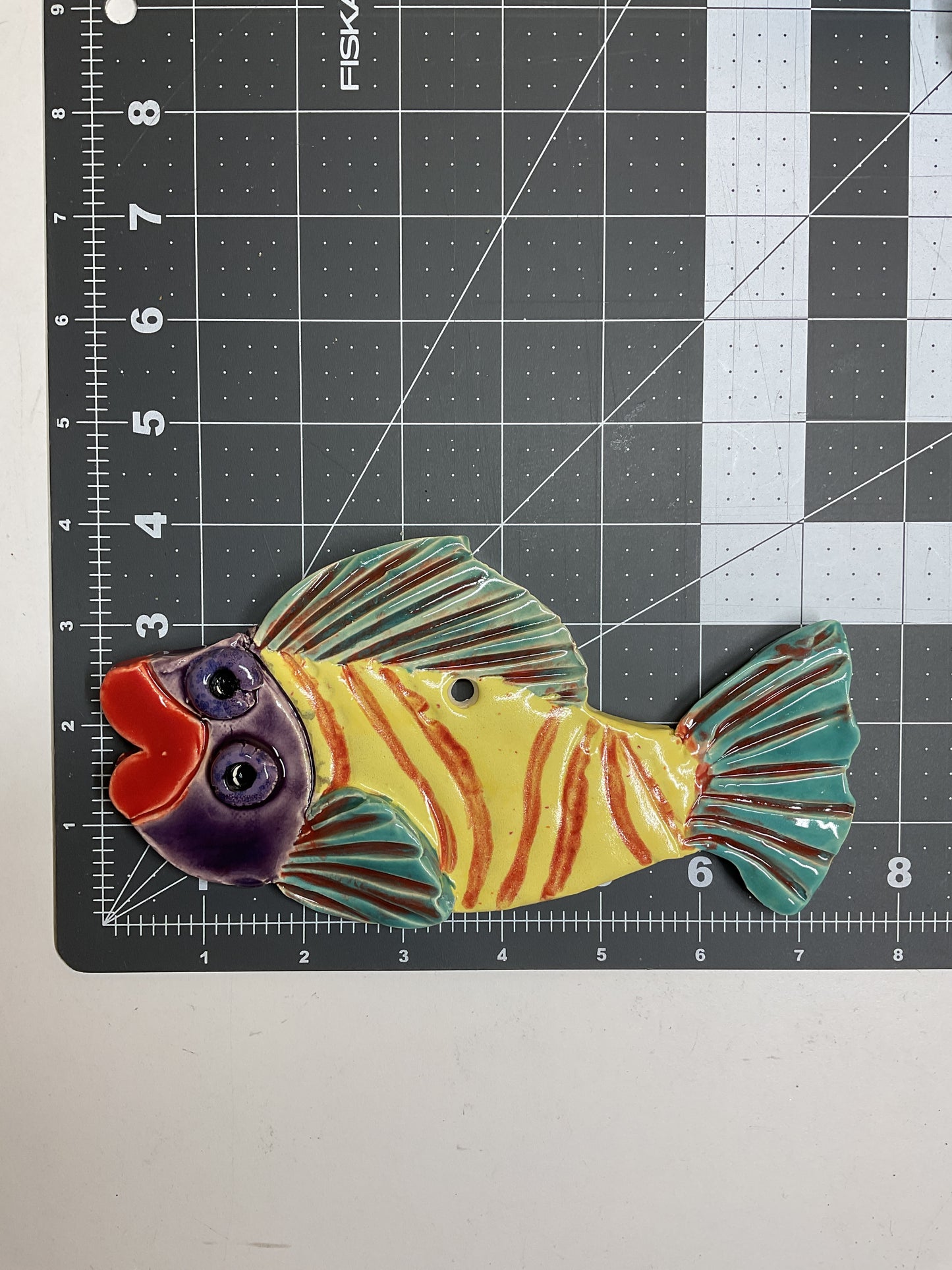 Ceramic Arts Handmade Clay Crafts Glazed Fish 7.5-inch by 4-inch made by Lisa Uptain and Anonymous 4724