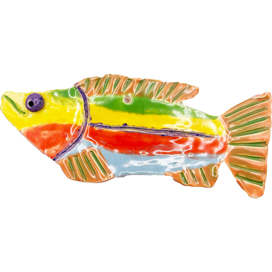 Ceramic Arts Handmade Clay Crafts Glazed Fish 8-inch by 3-inch made by Breanne Wright 4052
