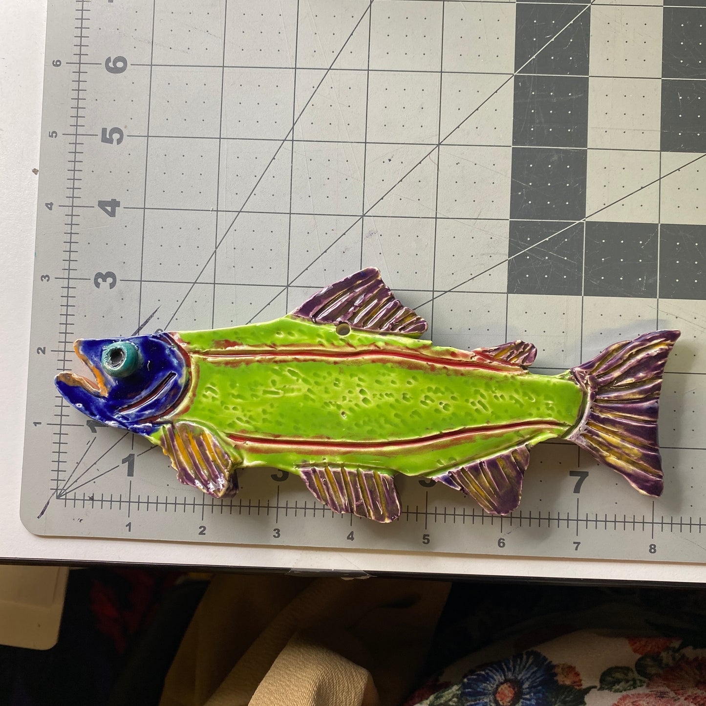 Ceramic Arts Handmade Clay Crafts Glazed Fish 8-inch by 3-inch made by Brian Netzly and Ben Levine