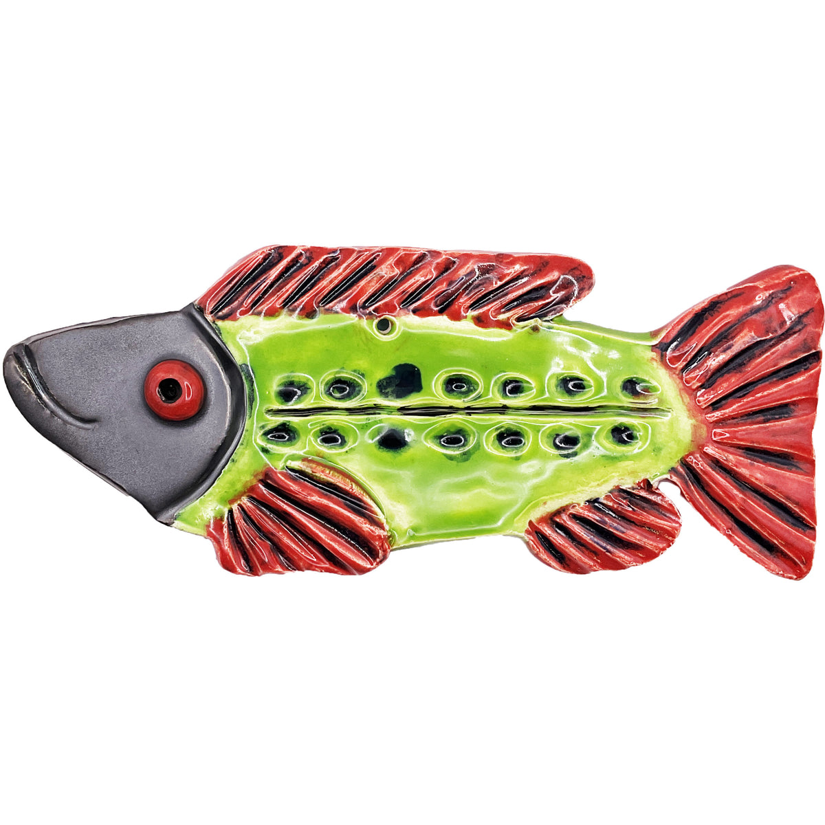 Ceramic Arts Handmade Clay Crafts Glazed Fish 8-inch by 3-inch made by Lisa Uptain 4825