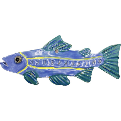 Ceramic Arts Handmade Clay Crafts Glazed Fish 8-inch by 3.5-inch made by Lisa Uptain and Andy Crowe 4811