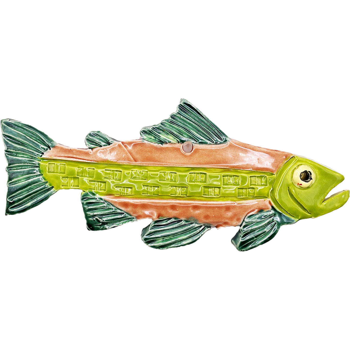 Ceramic Arts Handmade Clay Crafts Glazed Fish 8-inch by 3.5-inch made by Lisa Uptain and Anonymous 4710
