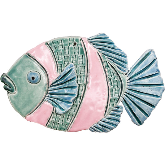 WATCH Resources Art Guild - Ceramic Arts Handmade Clay Crafts Glazed Fish 8-inch by 5-inch made by Lisa Uptain and Anonymous 4713