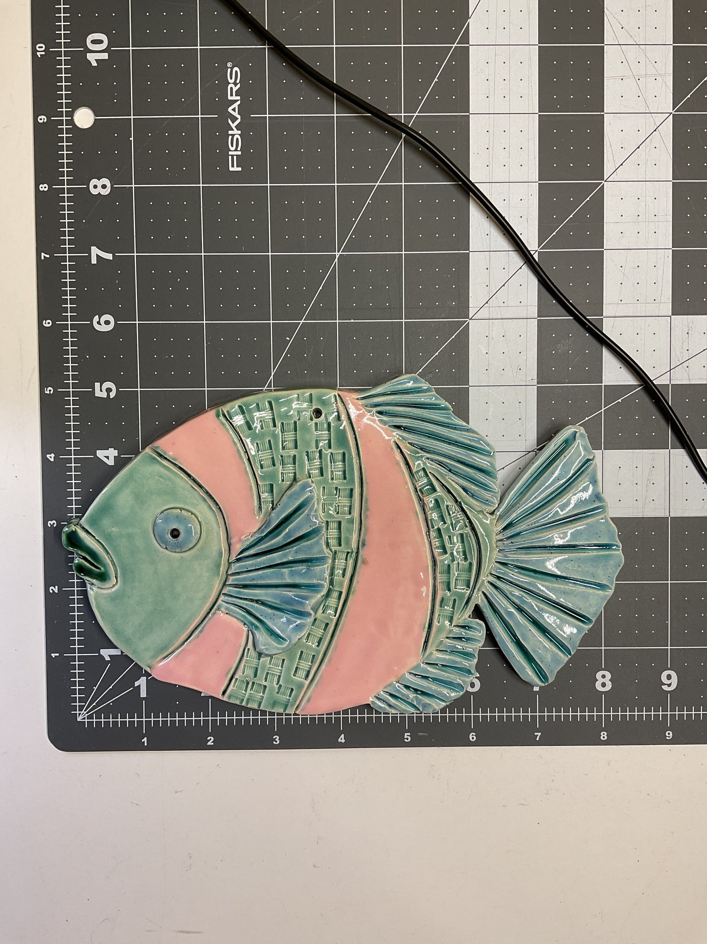 Ceramic Arts Handmade Clay Crafts Glazed Fish 8-inch by 5-inch made by Lisa Uptain and Anonymous 4713