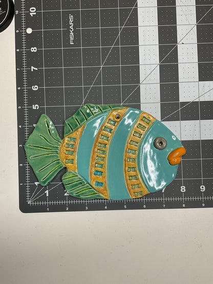 Ceramic Arts Handmade Clay Crafts Glazed Fish 8-inch by 5-inch made by WATCH 4768