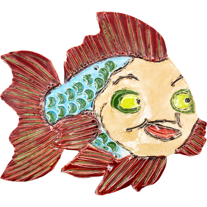 Ceramic Arts Handmade Clay Crafts Glazed Fish 8-inch by 7-inch made by Eric Stacy