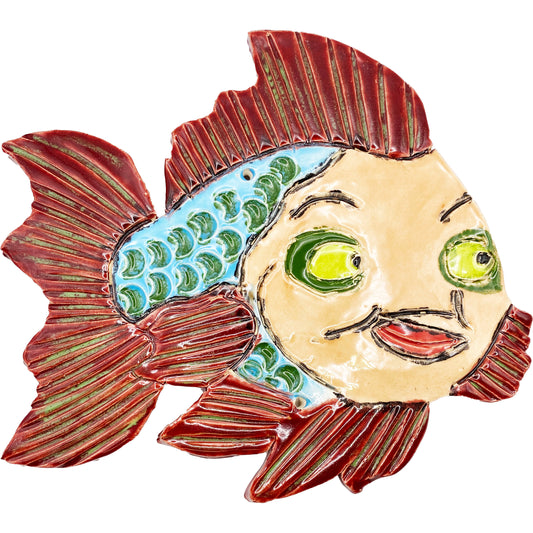 Ceramic Arts Handmade Clay Crafts Glazed Fish 8-inch by 7-inch made by Eric Stacy