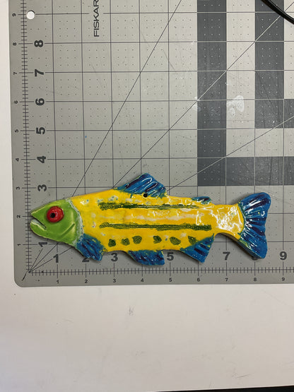 WATCH Resources Art Guild - Ceramic Arts Handmade Clay Crafts Glazed Fish 8.5-inch by 3.5-inch made by Jeffrey Kohler-Crowe 4647