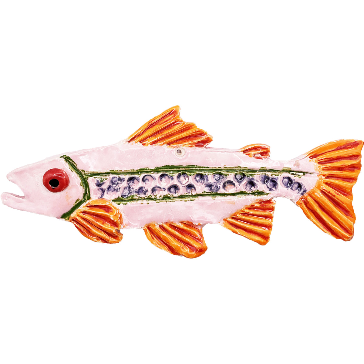 Ceramic Arts Handmade Clay Crafts Glazed Fish 8.5-inch by 3.5-inch made by Loreen Bartschi 4815