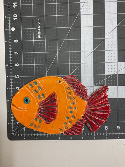 Ceramic Arts Handmade Clay Crafts Glazed Fish 8.5-inch by 5-inch made by Lisa Uptain and Andy Kohler-Crowe 4799