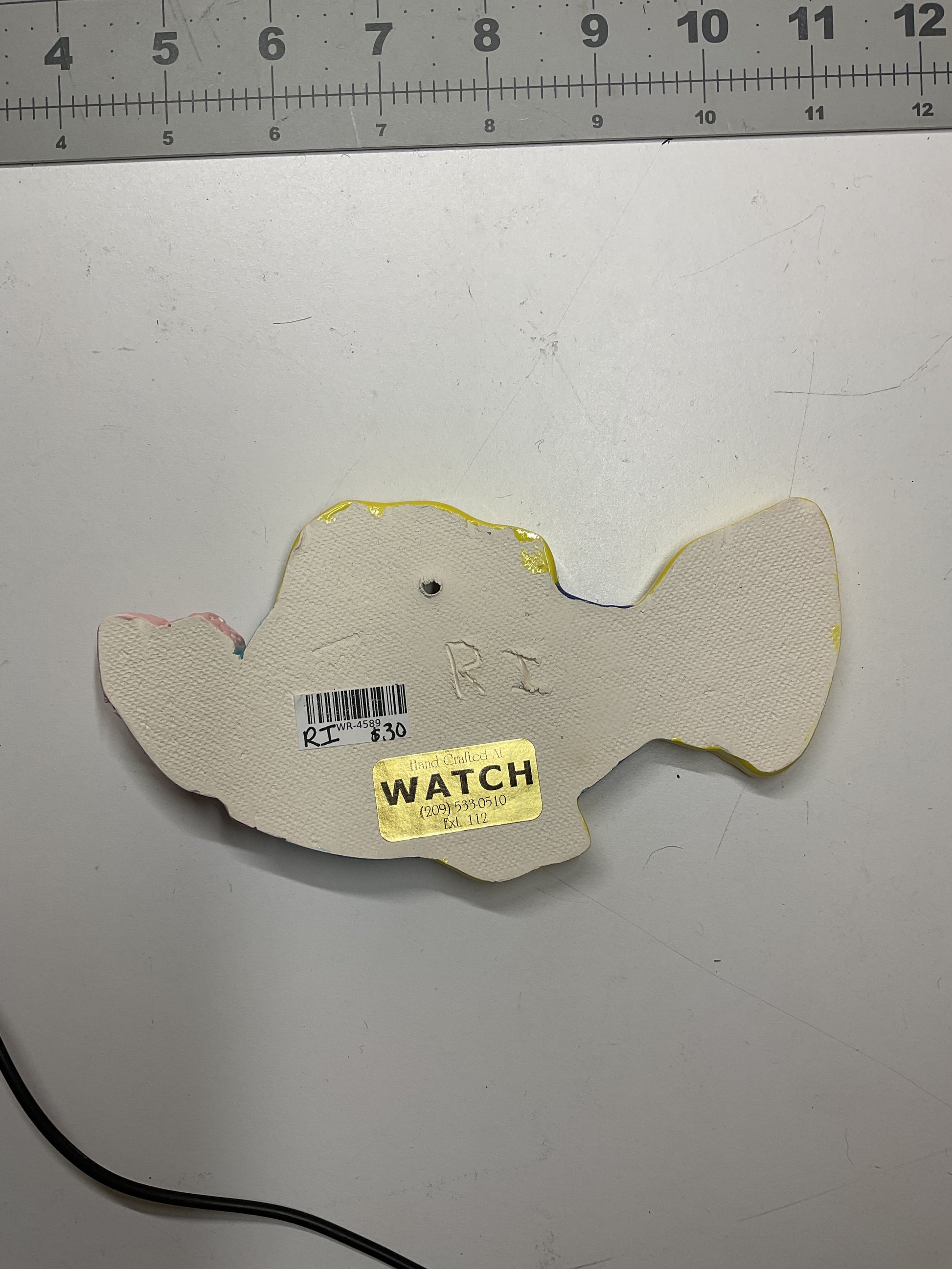 WATCH Resources Art Guild - Ceramic Arts Handmade Clay Crafts Glazed Fish with Teeth 6.5-inch by 3.5-inch made by Ryan Imhoff 4589