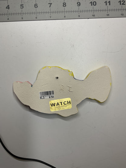 WATCH Resources Art Guild - Ceramic Arts Handmade Clay Crafts Glazed Fish with Teeth 6.5-inch by 3.5-inch made by Ryan Imhoff 4589