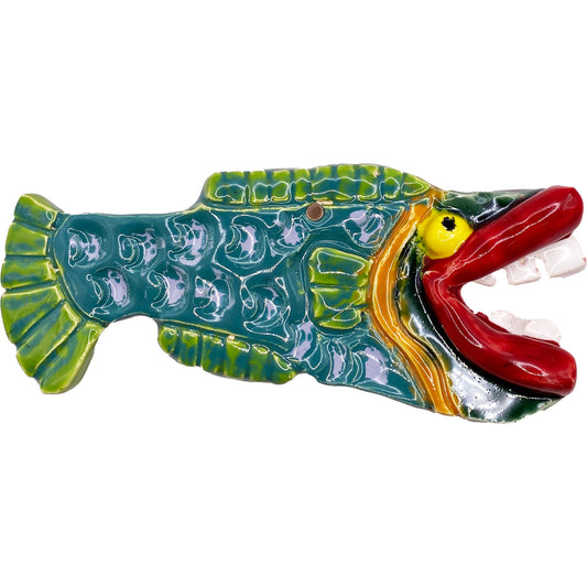 Ceramic Arts Handmade Clay Crafts Glazed Fresh Fish 6.5-inch by 3-inch made by Janice Stephens