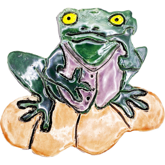 Ceramic Arts Handmade Clay Crafts Glazed Frog 6.5-inch by 5.5-inch made by Eric Stacy