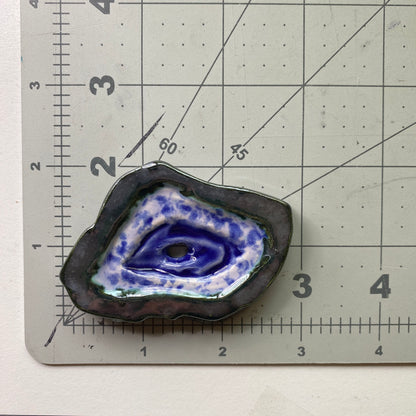 Ceramic Arts Handmade Clay Crafts Glazed Geode 3-inch by 2-inch made by Angelina Vida White 4060