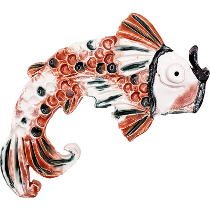 Ceramic Arts Handmade Clay Crafts Glazed Koi Fish 7.5-inch by 4-inch made by Lisa Uptain and Anonymous 4714