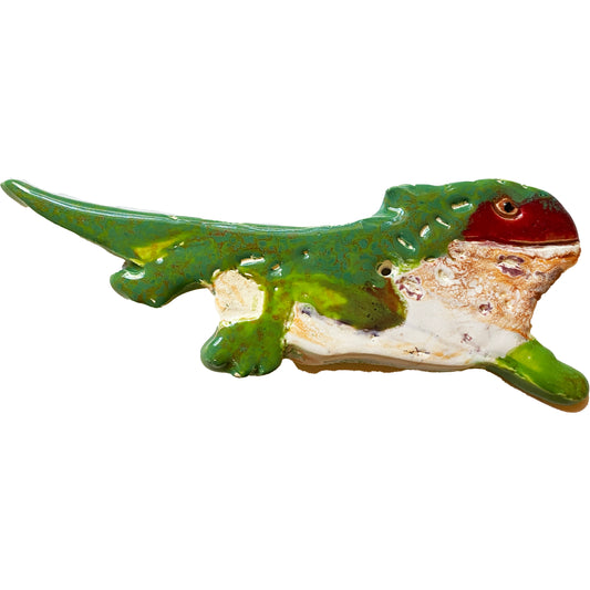 WATCH Resources Art Guild - Ceramic Arts Handmade Clay Crafts Glazed Lizard 8-inch by 3-inch made by Jenna Decosta 4492