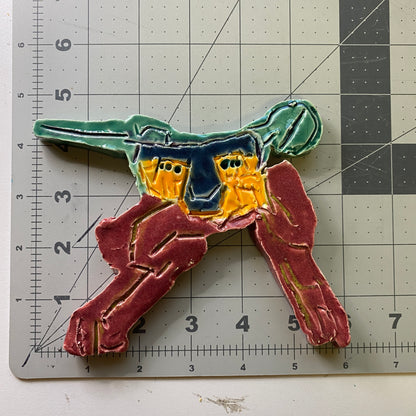 Ceramic Arts Handmade Clay Crafts Glazed Mech 6-inch by 5-inch made by Robbie Claire