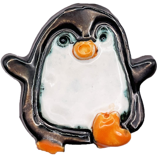 WATCH Resources Art Guild - Ceramic Arts Handmade Clay Crafts Glazed Penguin 2-inch by 2-inch made by Lisa Uptain 4699