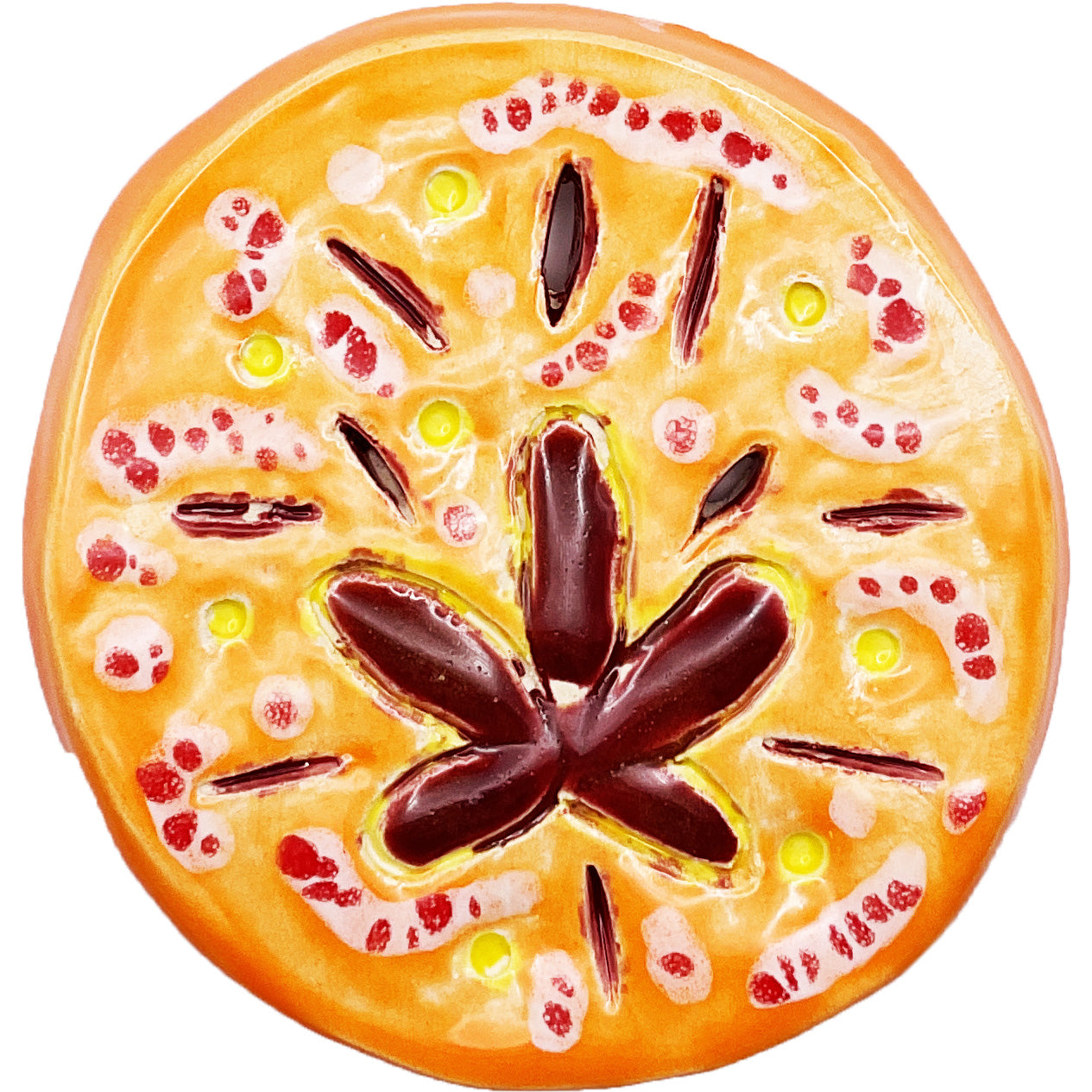 Ceramic Arts Handmade Clay Crafts Glazed Sand Dollar 3.5-inch by 3.5-inch made by Lisa Uptain and Jenna DeCosta 4764