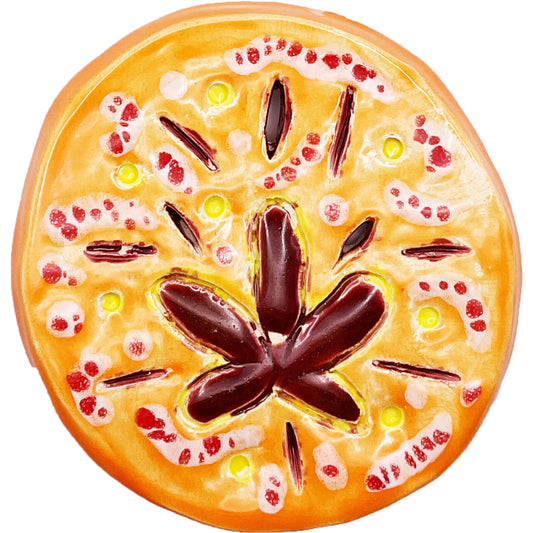 WATCH Resources Art Guild - Ceramic Arts Handmade Clay Crafts Glazed Sand Dollar 3.5-inch by 3.5-inch made by Lisa Uptain and Jenna DeCosta 4764