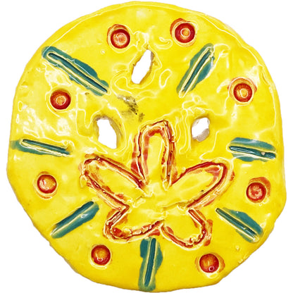 Ceramic Arts Handmade Clay Crafts Glazed Sand Dollar 3.5-inch by 3.5-inch made by WATCH 4838